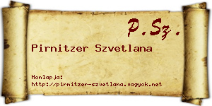 Pirnitzer Szvetlana névjegykártya
